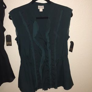 Two shirts-black and emerald green